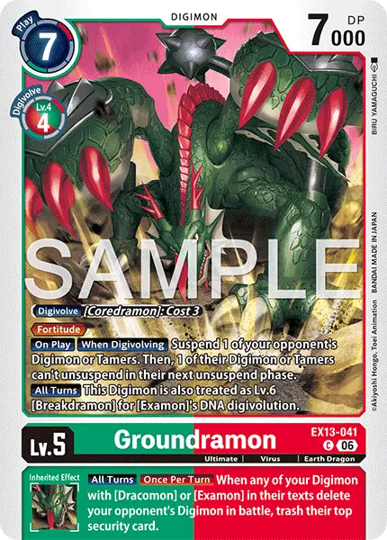 Digimon TCG Card 'EX13-041' 'Groundramon'