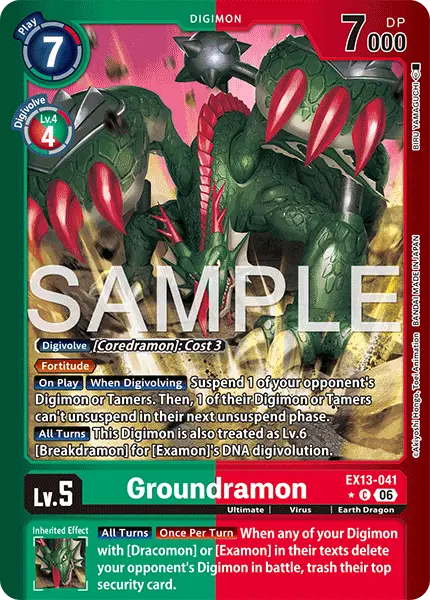 Digimon TCG Card 'EX13-041_P1' 'Groundramon'