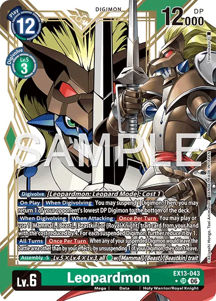 Digimon TCG Card 'EX13-043_P1' 'Leopardmon'