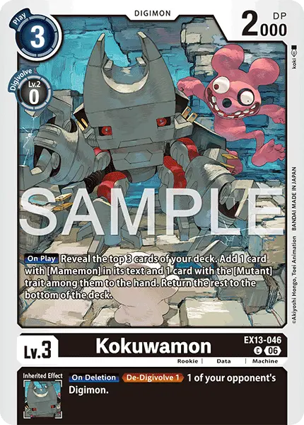 Digimon TCG Card 'EX13-046' 'Kokuwamon'