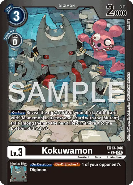 Digimon TCG Card 'EX13-046_P1' 'Kokuwamon'