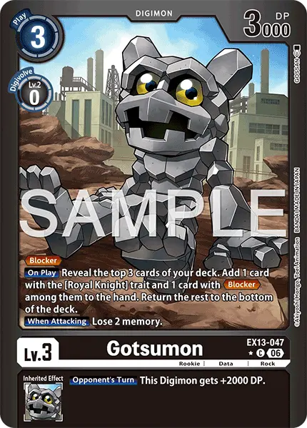 Digimon TCG Card 'EX13-047_P1' 'Gotsumon'