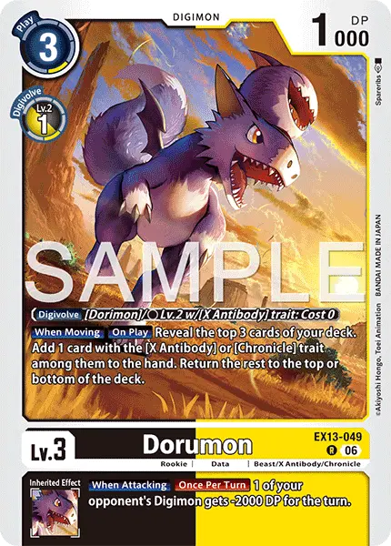 Digimon TCG Card 'EX13-049' 'Dorumon'