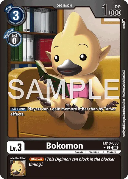 Digimon TCG Card 'EX13-050_P1' 'Bokomon'