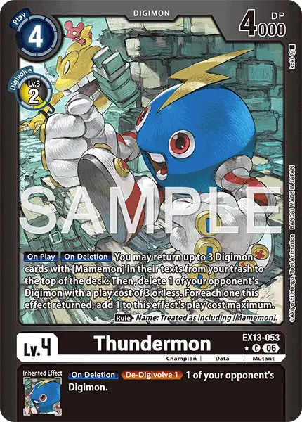 Digimon TCG Card 'EX13-053_P1' 'Thundermon'