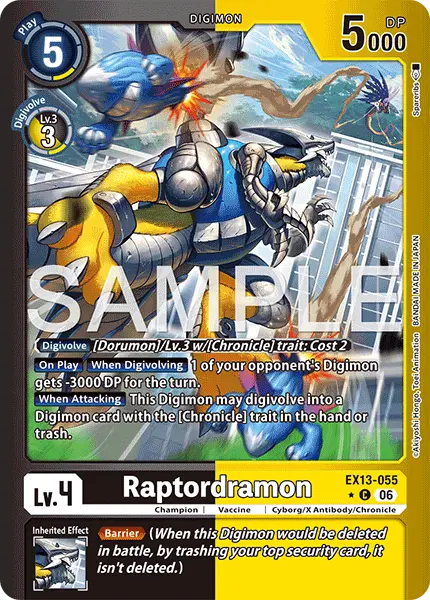 Digimon TCG Card 'EX13-055_P1' 'Raptordramon'