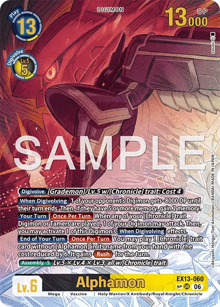 Digimon TCG Card 'EX13-060_P3' 'Alphamon'
