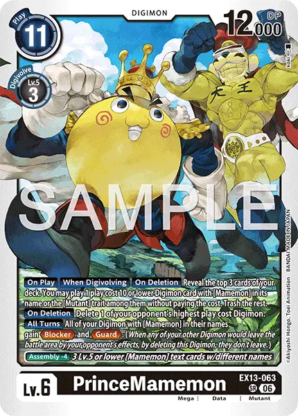 Deck EX13 Mamemon with preview of card EX13-063