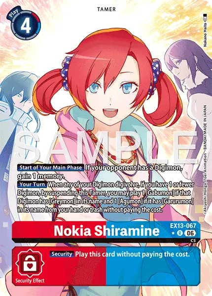 Digimon TCG Card 'EX13-067_P1' 'Nokia Shiramine'