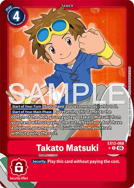 Digimon TCG Card 'EX13-068_P1' 'Takato Matsuki'