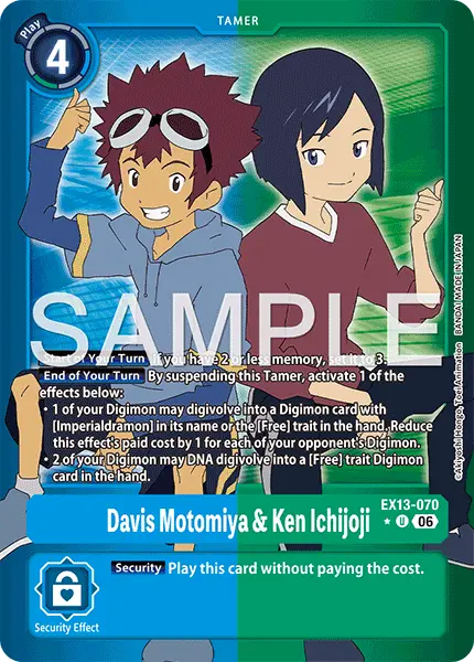 Digimon TCG Card 'EX13-070_P1' 'Davis Motomiya & Ken Ichijoji'
