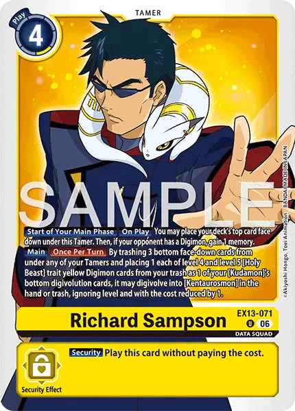 Digimon TCG Card 'EX13-071' 'Richard Sampson'