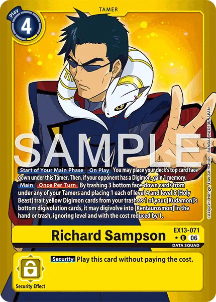 Digimon TCG Card 'EX13-071_P1' 'Richard Sampson'