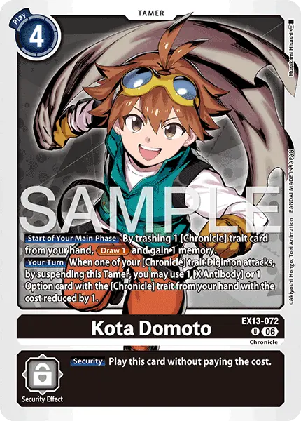 Digimon TCG Card 'EX13-072' 'Kota Domoto'