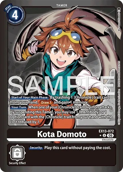 Digimon TCG Card 'EX13-072_P1' 'Kota Domoto'