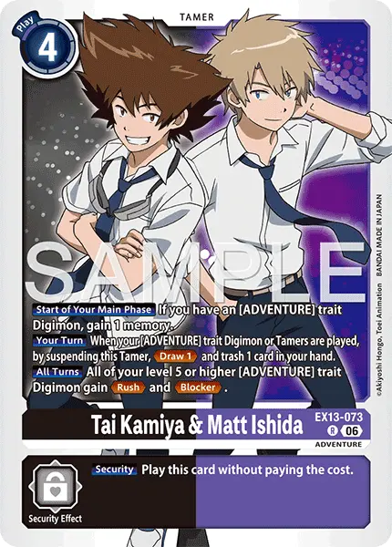 Digimon TCG Card 'EX13-073' 'Tai Kamiya & Matt Ishida'