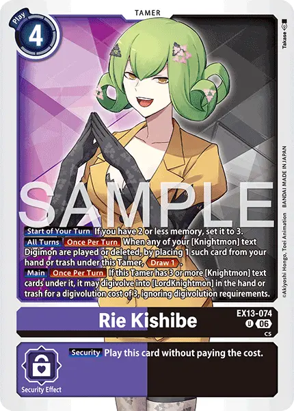 Digimon TCG Card 'EX13-074' 'Rie Kishibe'