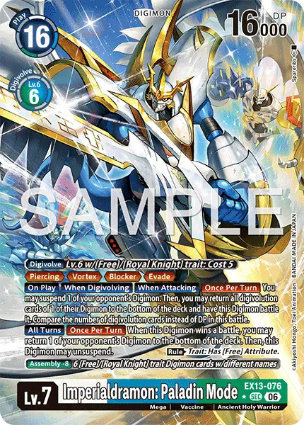 Digimon TCG Card 'EX13-076_P1' 'Imperialdramon: Paladin Mode'