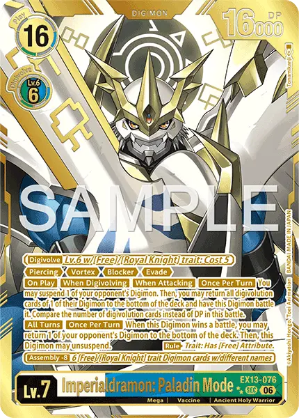 Digimon TCG Card 'EX13-076_P2' 'Imperialdramon: Paladin Mode'