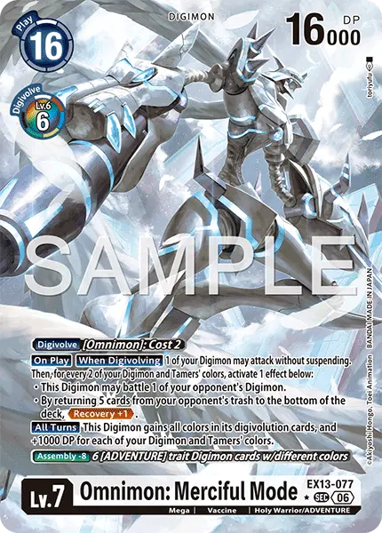 Digimon TCG Card 'EX13-077_P1' 'Omnimon: Merciful Mode'