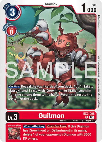 Digimon TCG Card 'EX2-008_P2' 'Guilmon'
