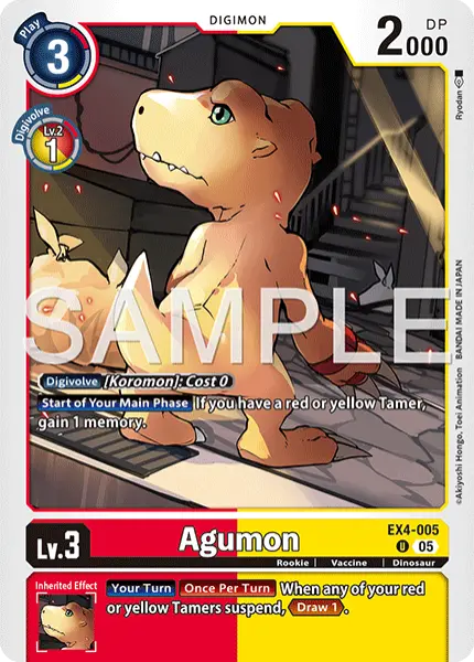Digimon TCG Card 'EX4-005_P1' 'Agumon'