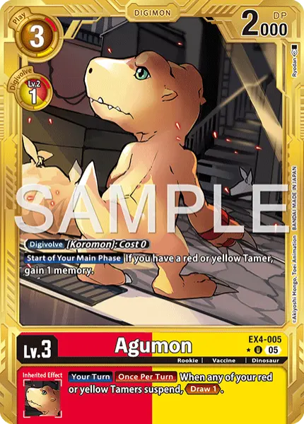 Digimon TCG Card 'EX4-005_P2' 'Agumon'