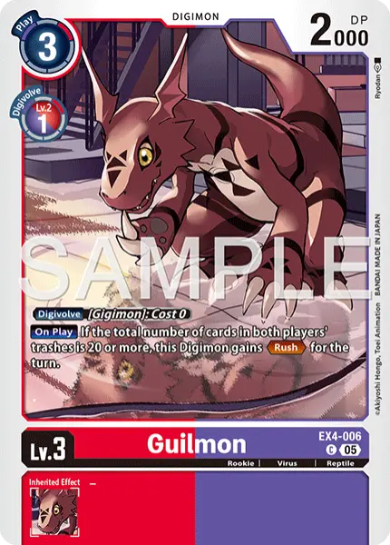 Digimon TCG Card 'EX4-006_P1' 'Guilmon'