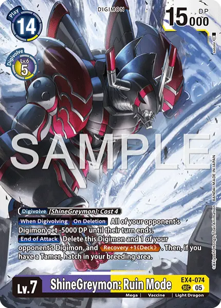 Digimon TCG Card 'EX4-074_P3' 'ShineGreymon: Ruin Mode'