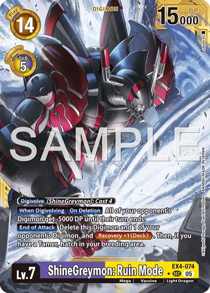 Digimon TCG Card 'EX4-074_P4' 'ShineGreymon: Ruin Mode'