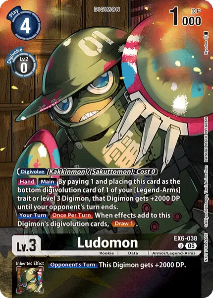 Digimon TCG Card 'EX6-038_P1' 'Ludomon'