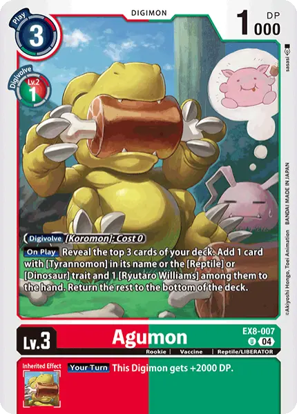 Digimon TCG Card 'EX8-007' 'Agumon'