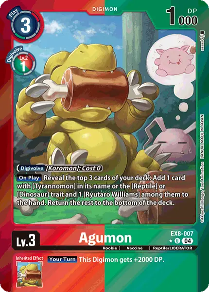 Digimon TCG Card 'EX8-007_P1' 'Agumon'