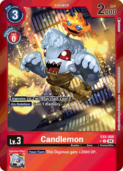 Digimon TCG Card 'EX8-008_P1' 'Candlemon'