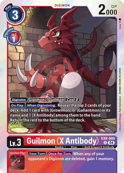 Digimon TCG Card 'EX8-009' 'Guilmon (X Antibody)'