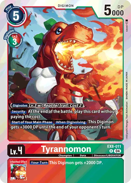Digimon TCG Card 'EX8-011' 'Tyrannomon'