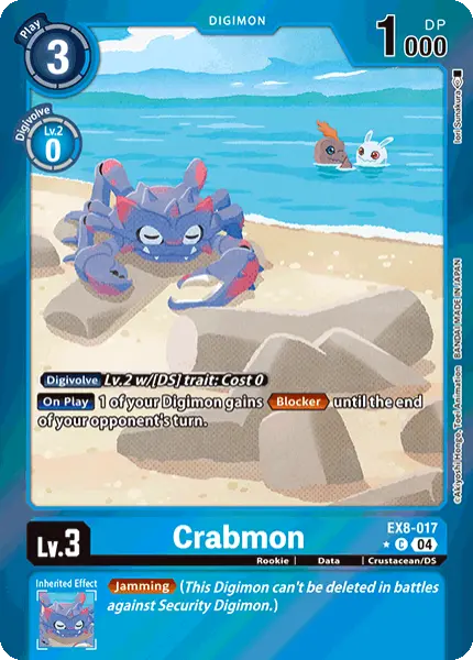Digimon TCG Card 'EX8-017_P1' 'Crabmon'