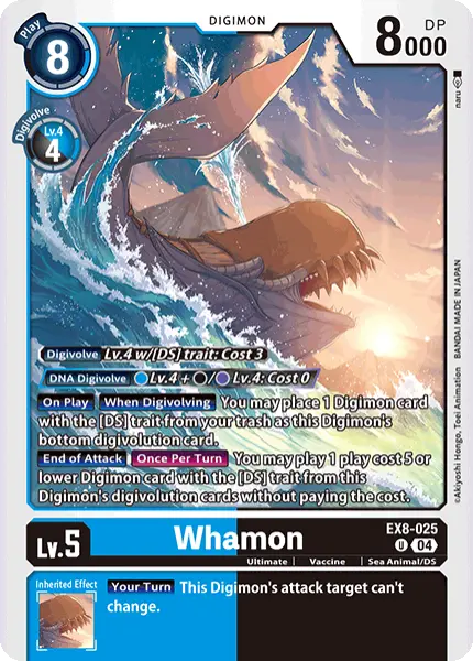 Digimon TCG Card 'EX8-025' 'Whamon'
