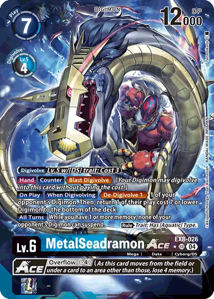 Digimon TCG Card 'EX8-026_P1' 'MetalSeadramon'