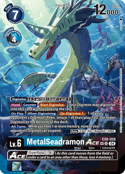 Digimon TCG Card 'EX8-026_P2' 'MetalSeadramon'