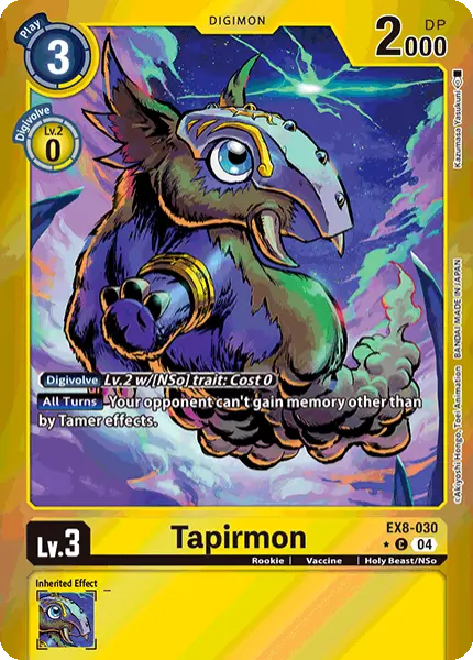 Digimon TCG Card 'EX8-030_P1' 'Tapirmon'