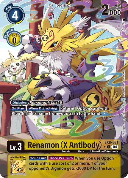 Digimon TCG Card 'EX8-031_P1' 'Renamon (X Antibody)'