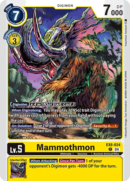 Digimon TCG Card 'EX8-034' 'Mammothmon'