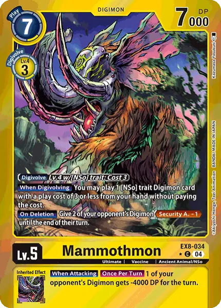 Digimon TCG Card 'EX8-034_P1' 'Mammothmon'