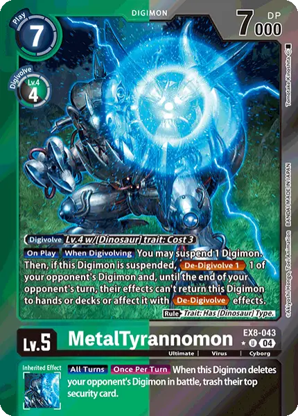 Digimon TCG Card 'EX8-043_P1' 'MetalTyrannomon'