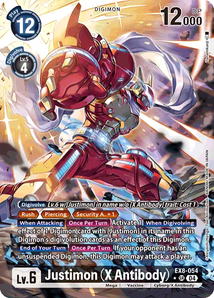 Digimon TCG Card 'EX8-054_P1' 'Justimon (X Antibody)'