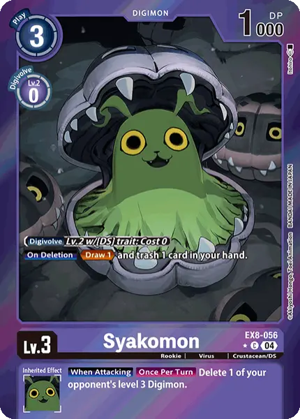 Digimon TCG Card 'EX8-056_P1' 'Syakomon'