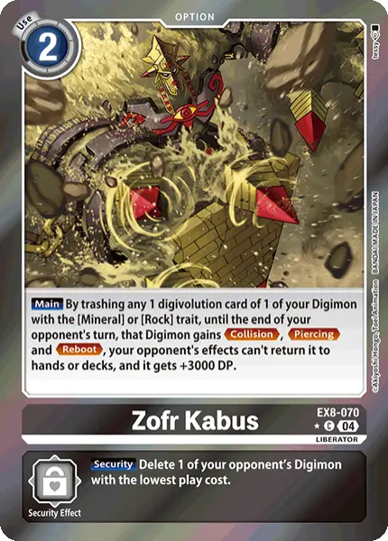 Digimon TCG Card 'EX8-070_P1' 'Zofr Kabus'