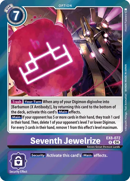 Digimon TCG Card 'EX8-072' 'Seventh Jewelrize'