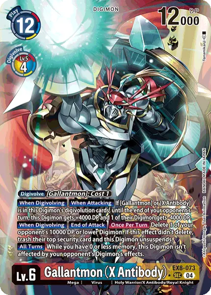 Digimon TCG Card 'EX8-073_P1' 'Gallantmon (X Antibody)'